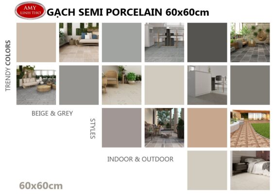 BỘ SƯU TẬP GẠCH ỐP LÁT BÁN SỨ SEMI 60X60CM 
