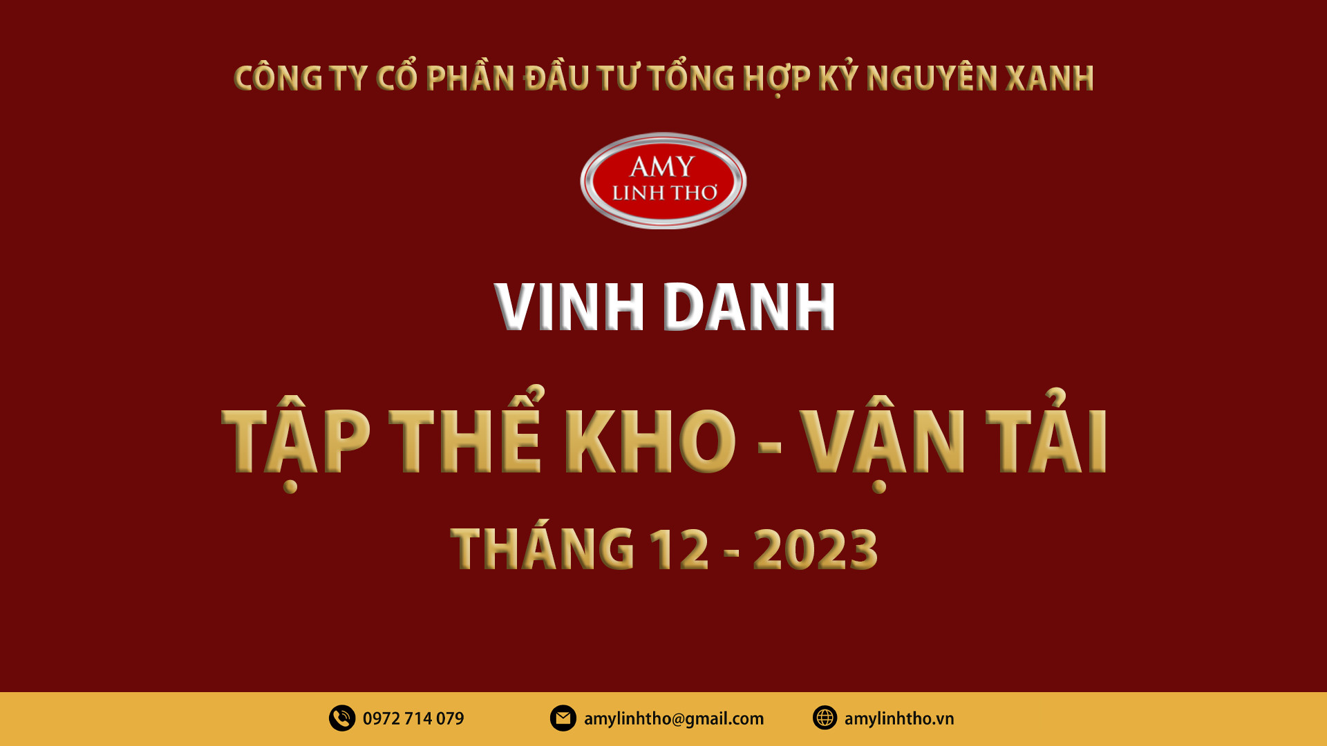 Khen thưởng team kho vì đã có thành tích xuất sắc trong tháng 12