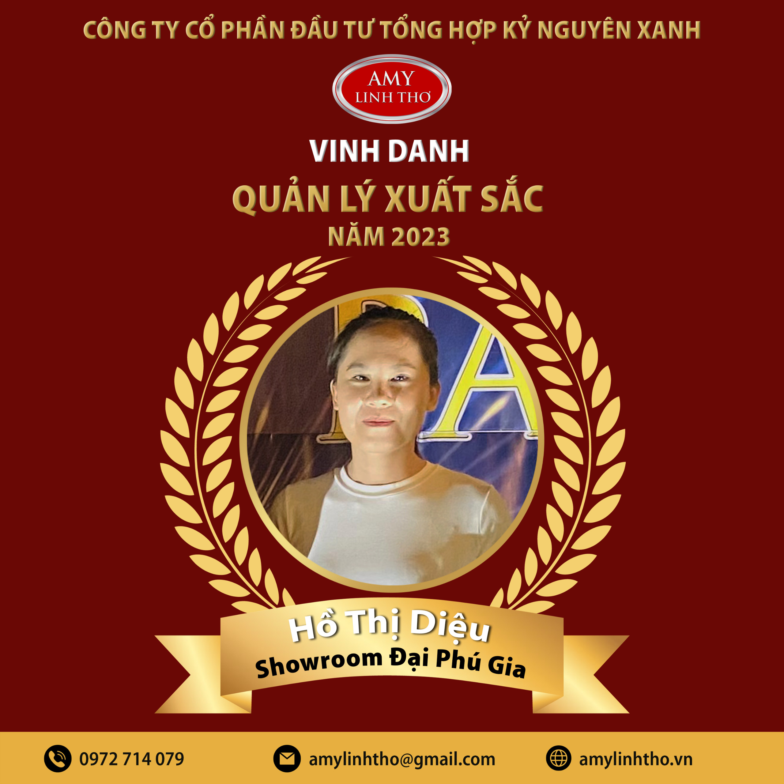 Hồ Thị Diệu - Quản lý xuất sắc nhất năm 2023