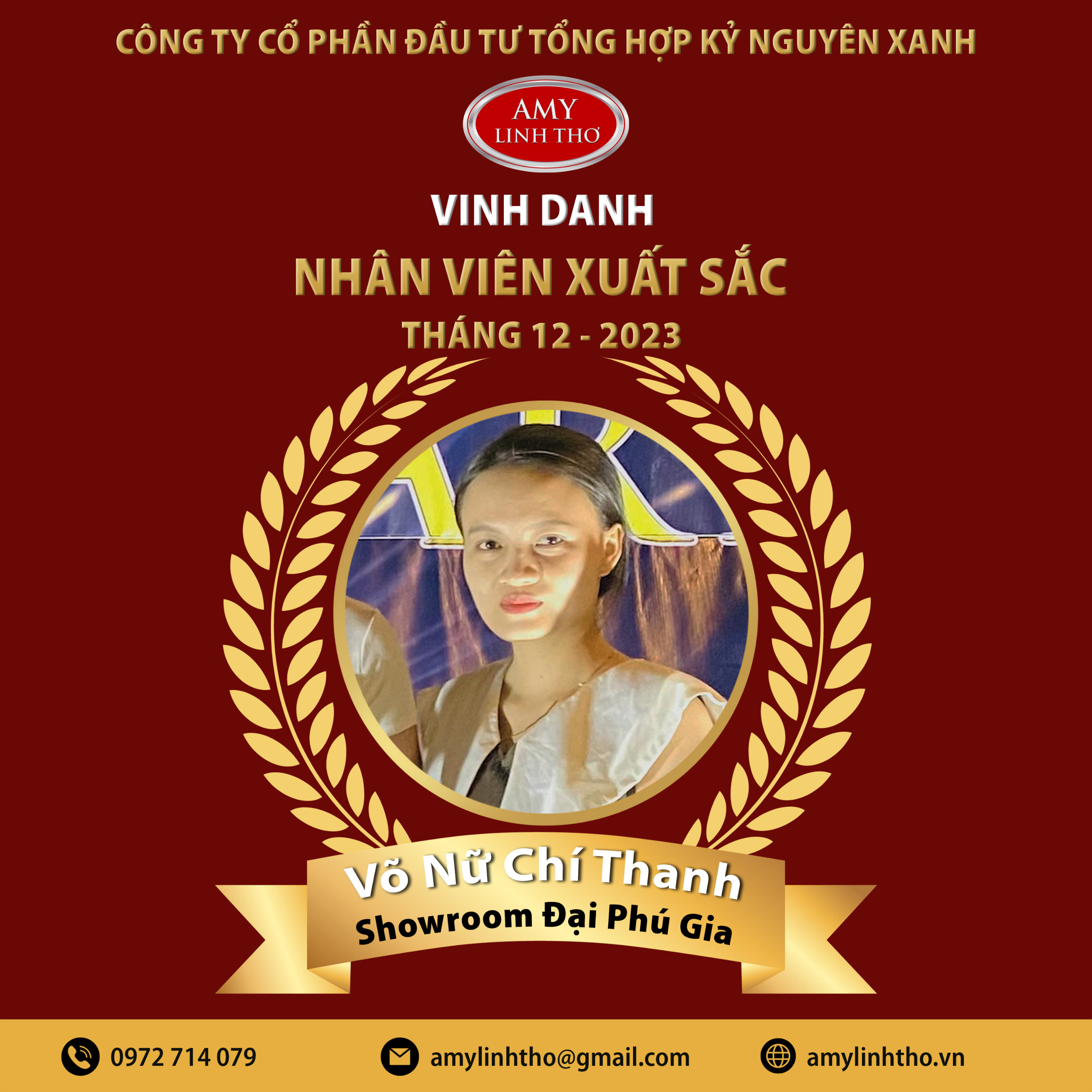 Võ Nữ Chí Thanh - Nhân viên xuất sắc tháng 12